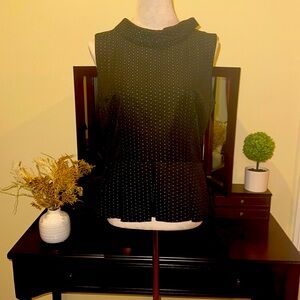 WD.NY Black and white polka dot peplum vest. Brand new with tags. Size L